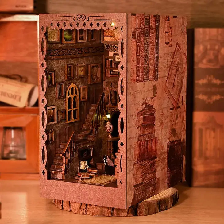 Scholar's Dream DIY Book Nook Kit with LED Light Model to assemble