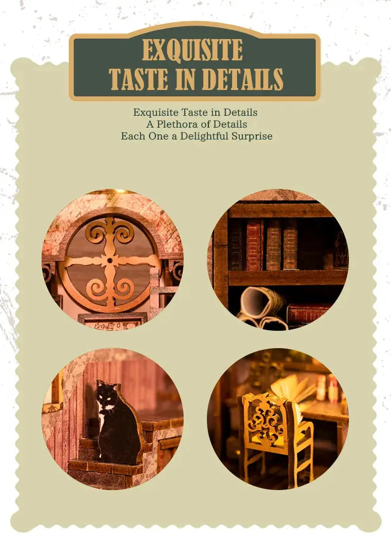 Scholar's Dream DIY Book Nook Kit with LED Light Model to assemble