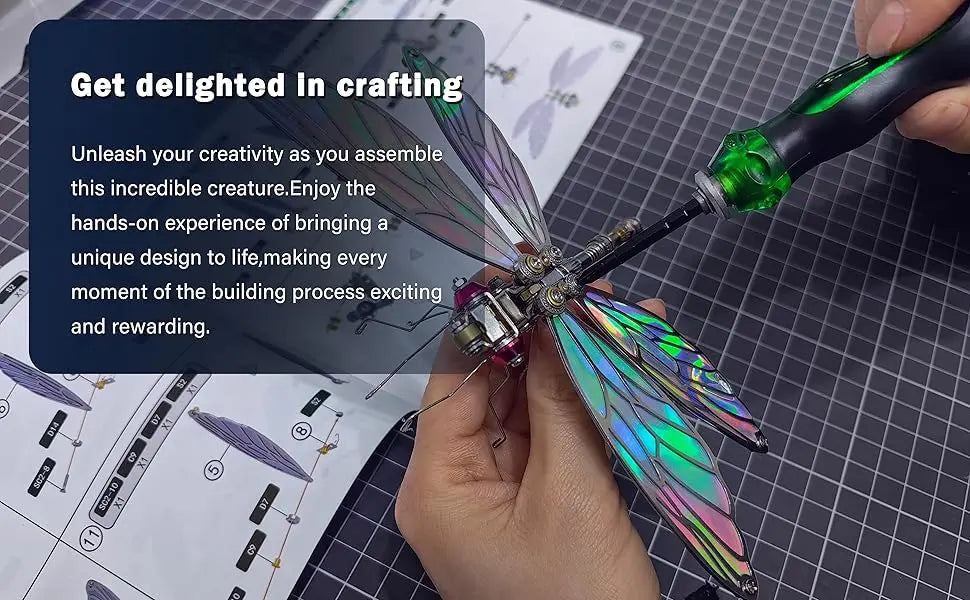 Cyberpunk Dragonfly 3D Metal Puzzle Model to assemble