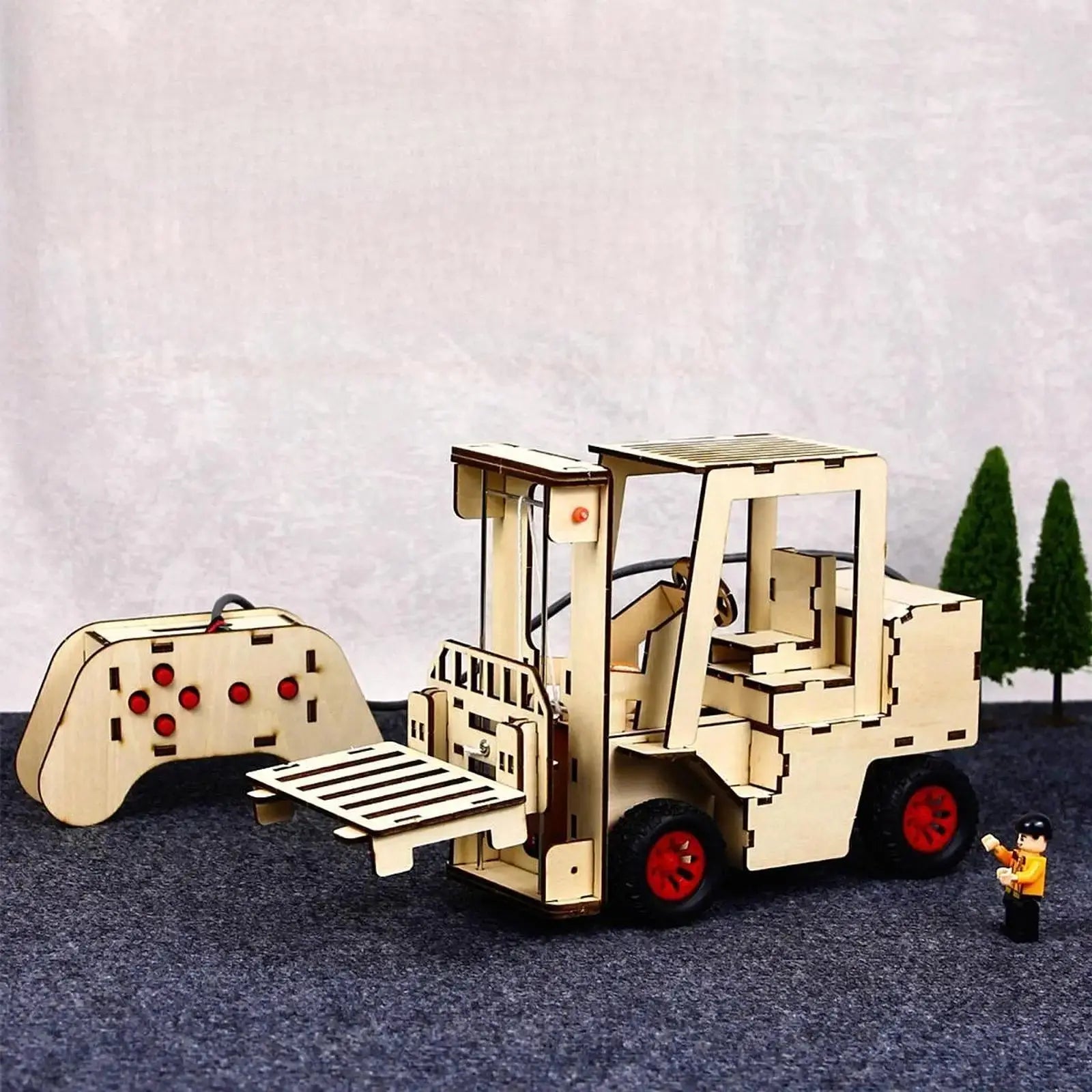 Forklift Wooden Model Kits Remote Control - Model to assemble