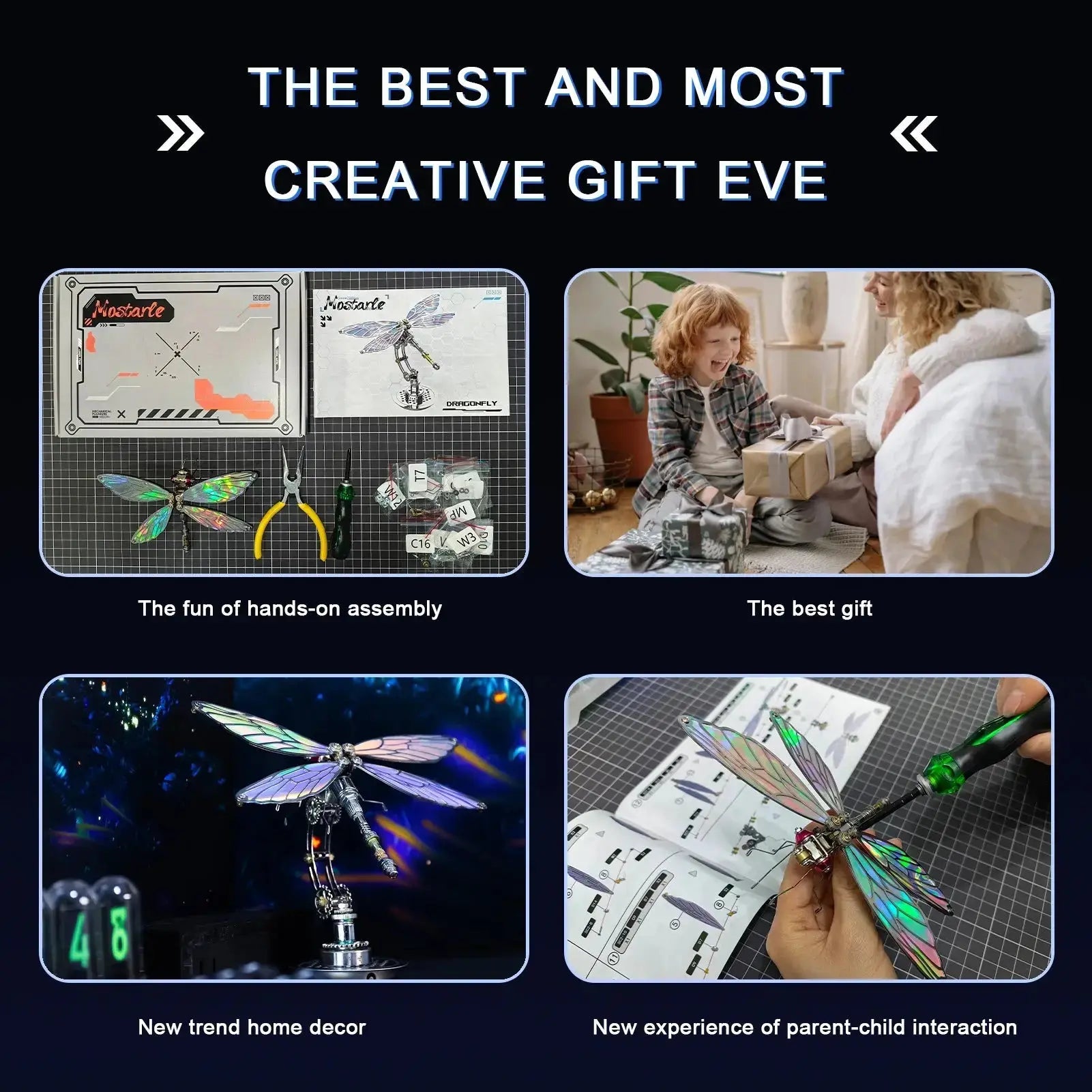 Cyberpunk Dragonfly 3D Metal Puzzle Model to assemble