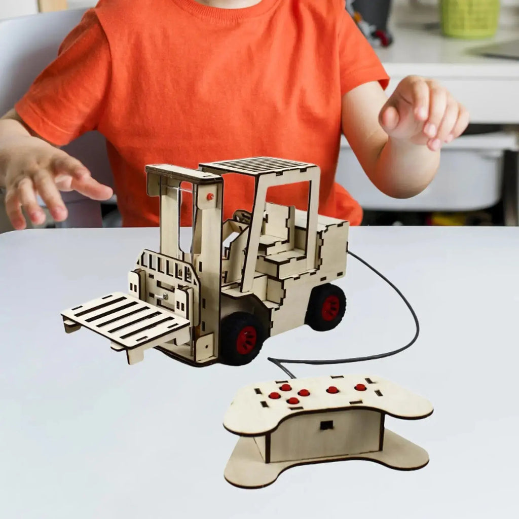 Forklift Wooden Model Kits Remote Control - Model to assemble