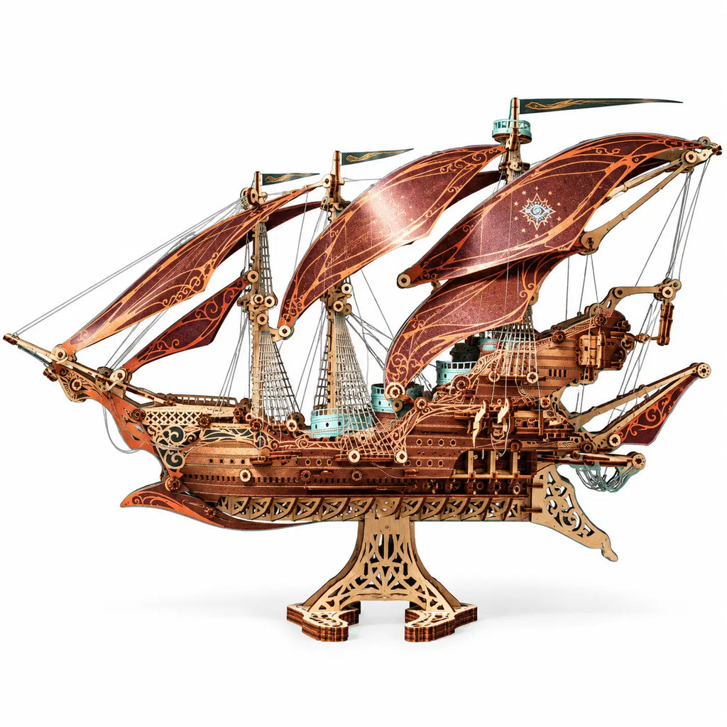 Steampunk Pirate Airship – 3D Wooden Puzzle