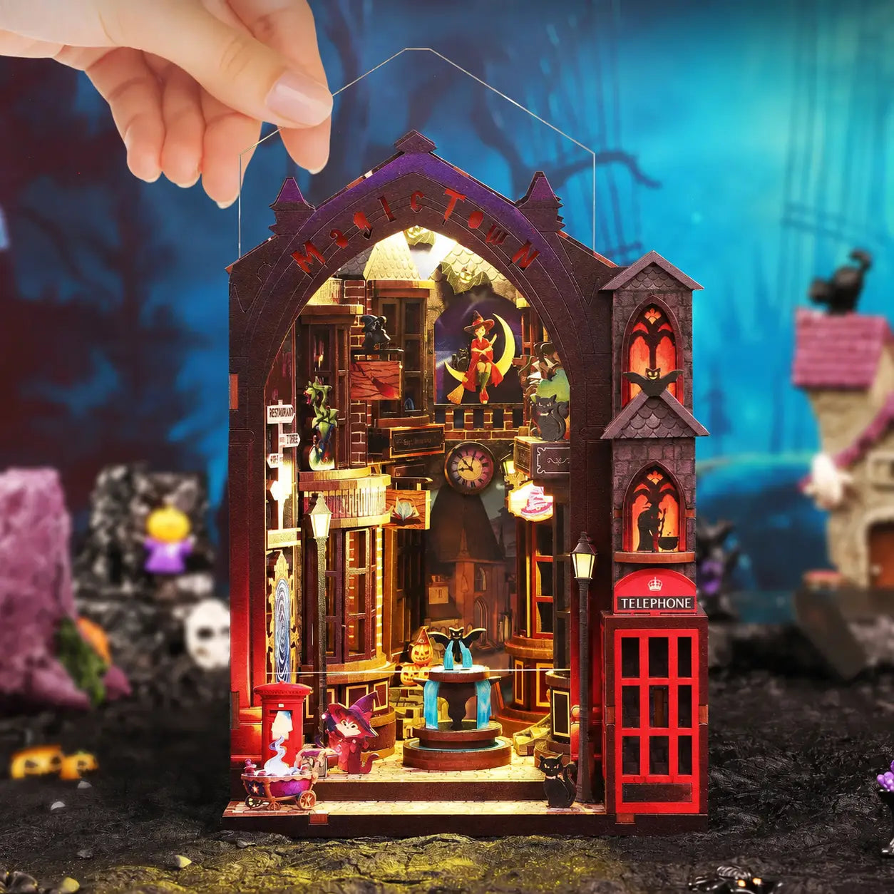 Magic Alley DIY Book Nook Kit – Enchanted Wooden Street Diorama