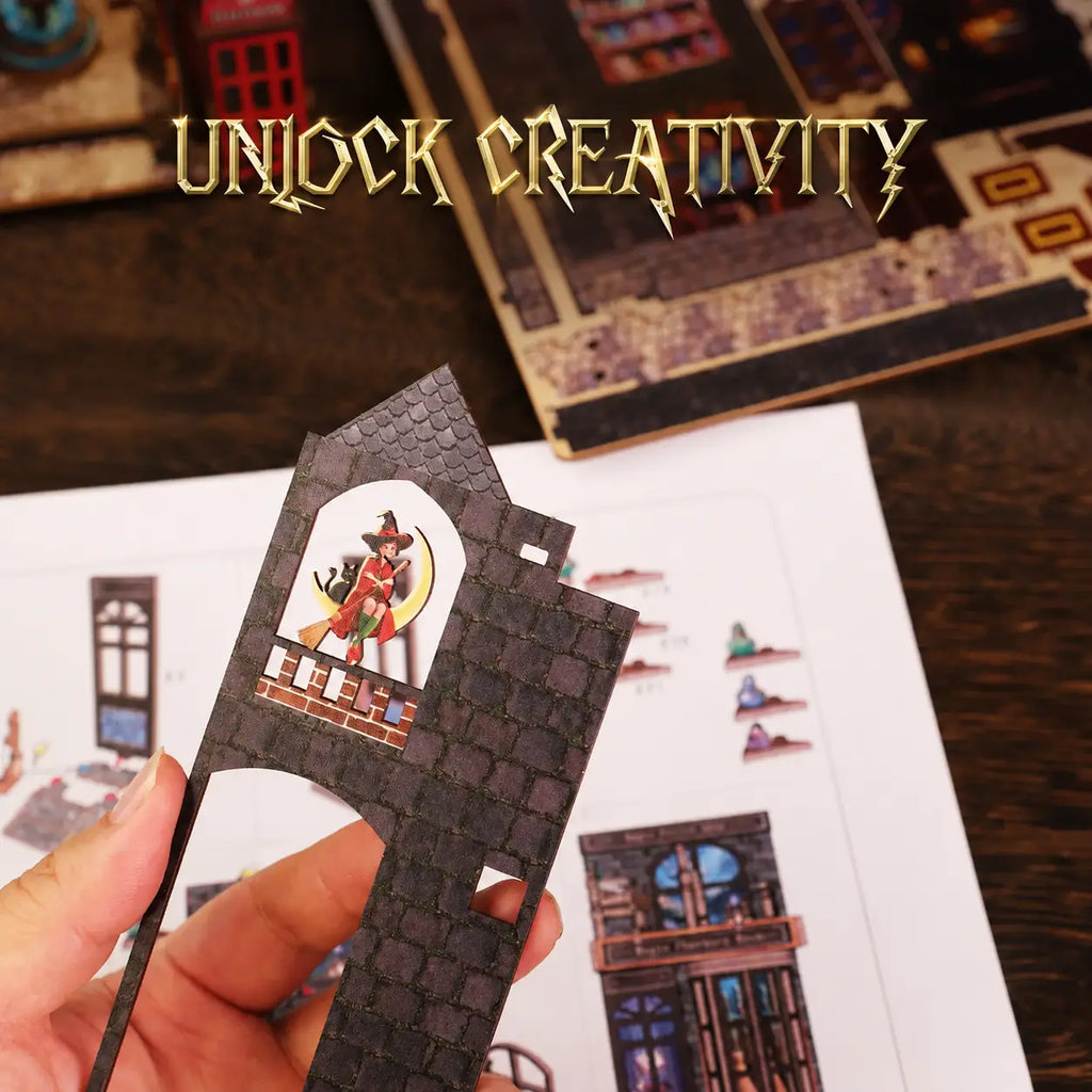 Magic Alley DIY Book Nook Kit – Enchanted Wooden Street Diorama