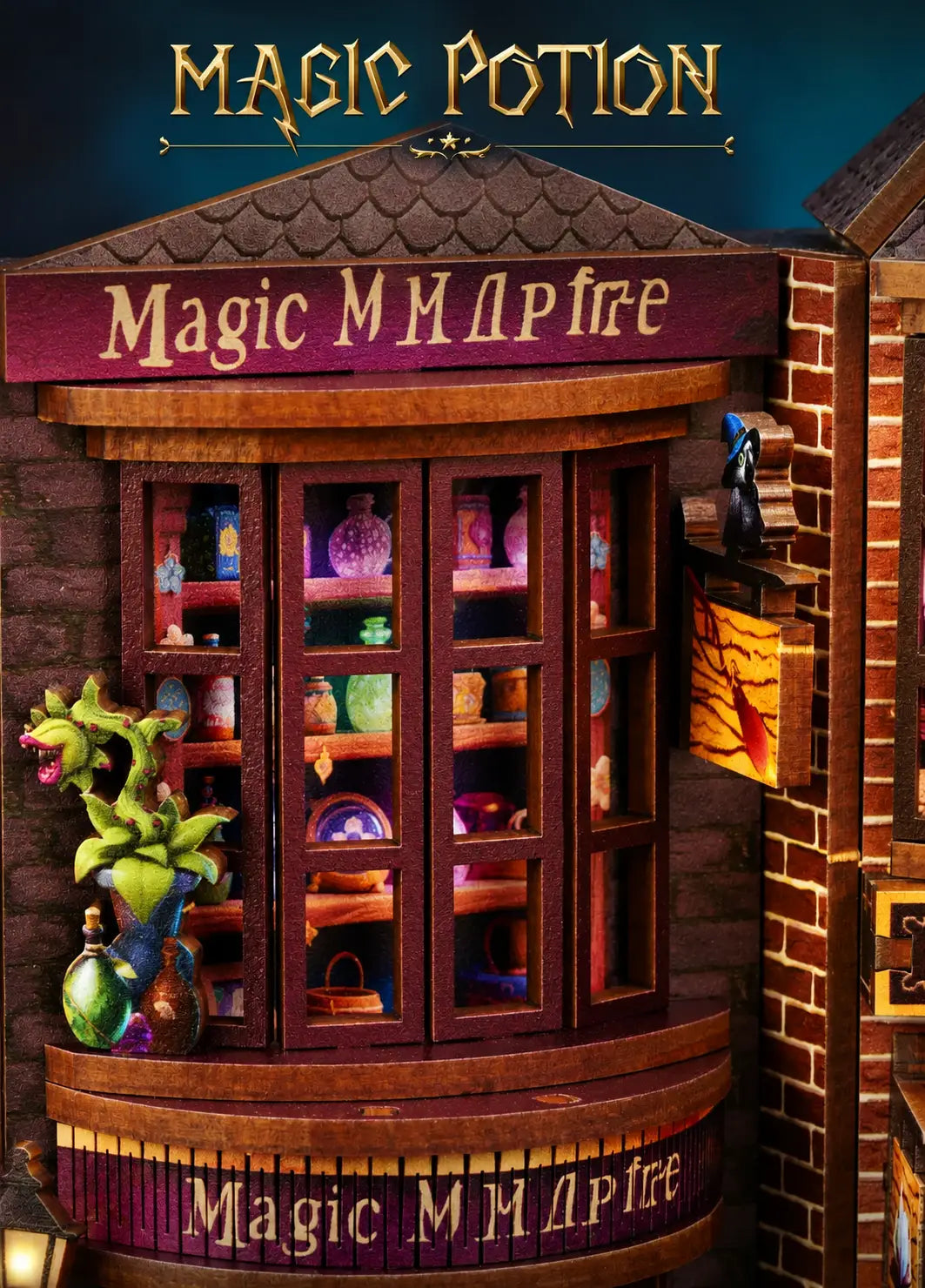 Magic Alley DIY Book Nook Kit – Enchanted Wooden Street Diorama