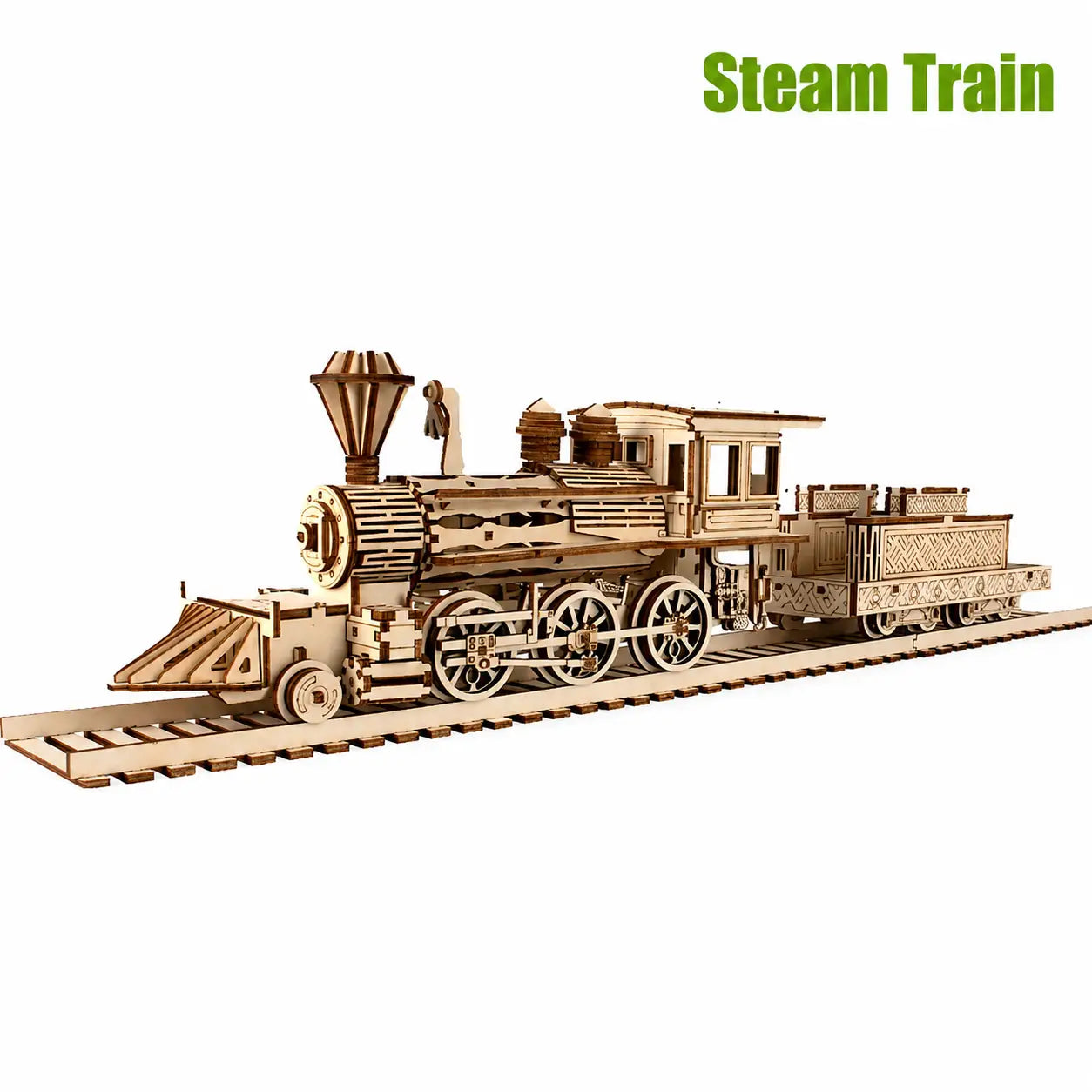 Retro Steam Train with Track Railway Bridge Model to assemble