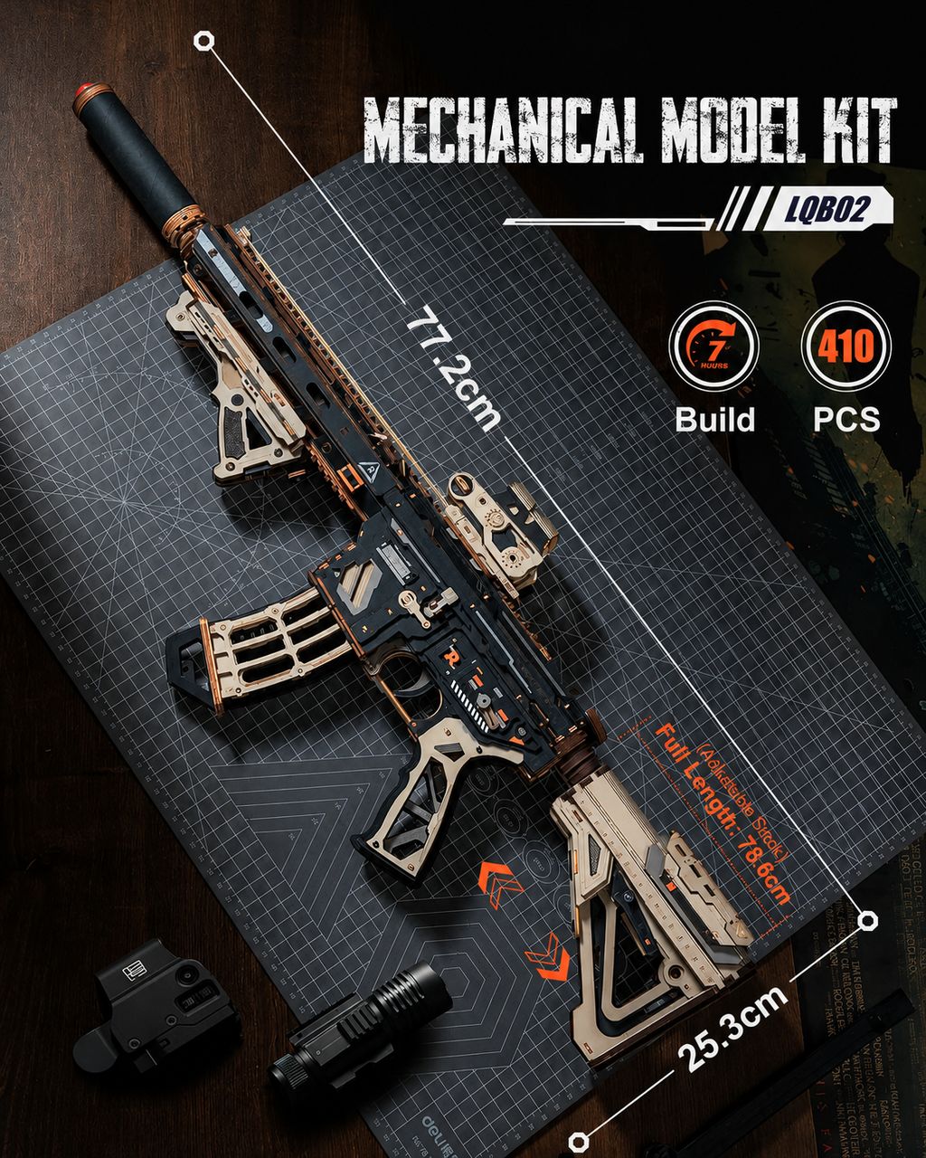 M416 Carbin echanical Siege Ballista 3D Wooden Puzzle Model to assemble