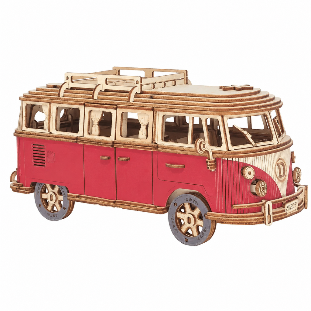 Retro Campervan Wooden Model Kit Model to assemble