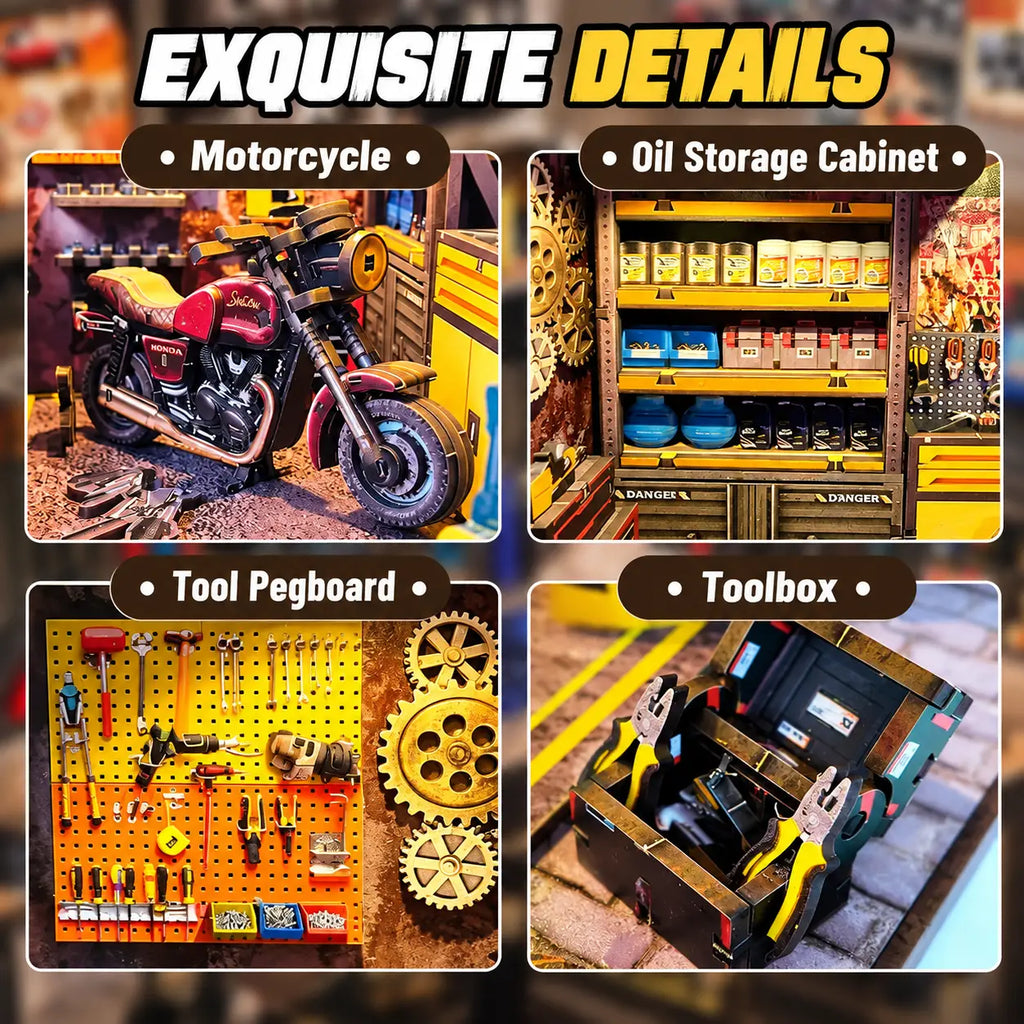 Vintage Motorcycle Garage Workshop Model