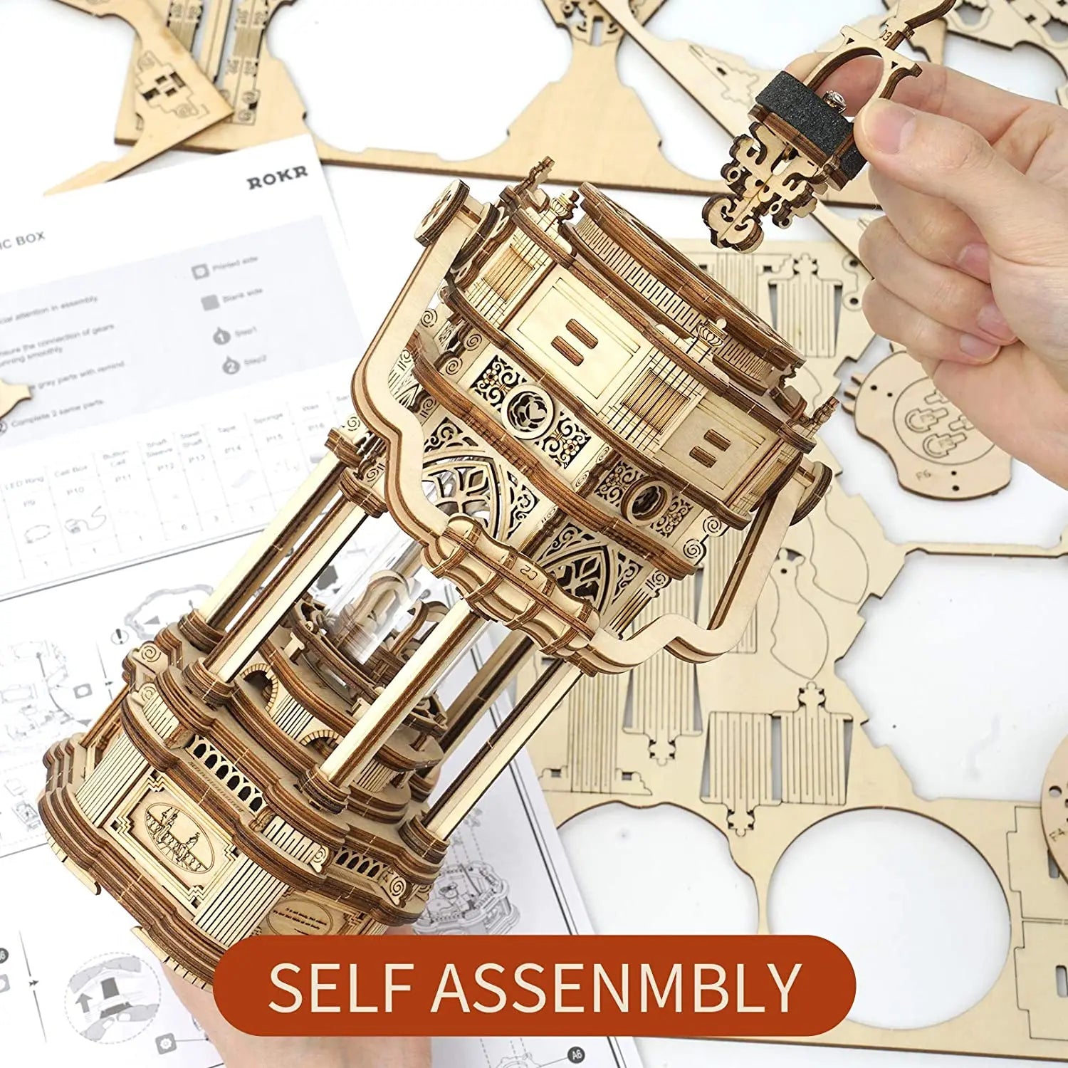 Starry Night Rotatable Assembly Music Box Educational - Model to assemble