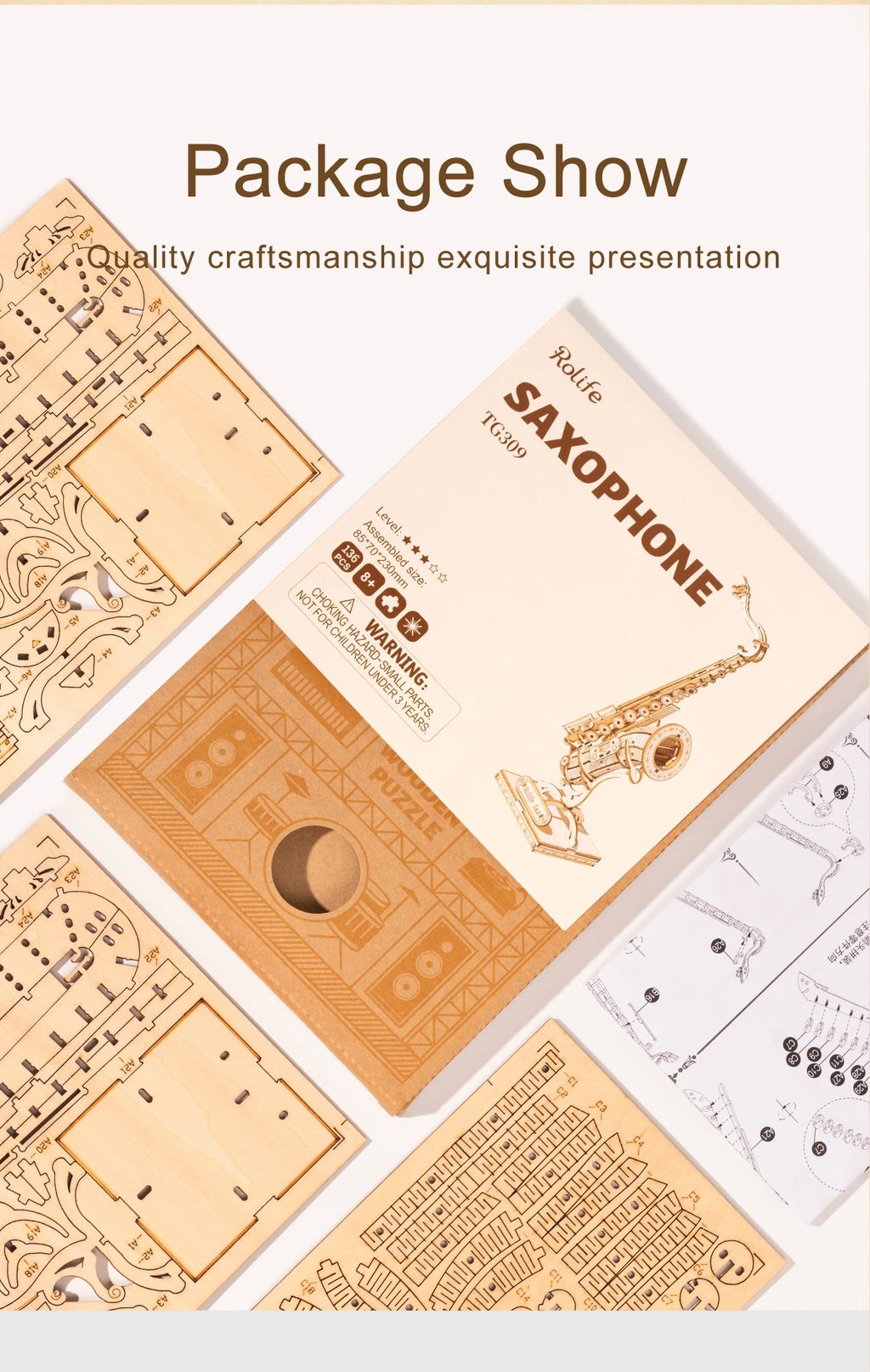 Musical Instruments : Saxophone, Drum, Accordion, Cello - Model to assemble