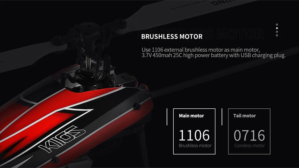 Wltoys XK K110S 6CH 3D 6G System Remote Control Toy Brushless Motor 2.4G RC Helicopter BNF/RTF Compatible With FUTABA S-FHSS Model to assemble
