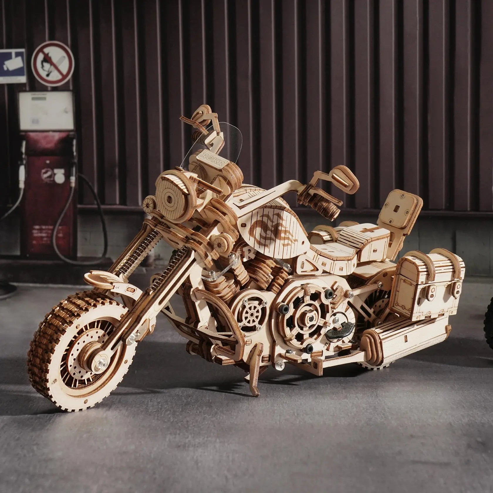 Robotime Rokr 420 PCS Cruiser Motorcycle DIY Wooden Model Building Block Kits Assembly Toy Gift for Children Adult Puzzle LK504 Model to assemble