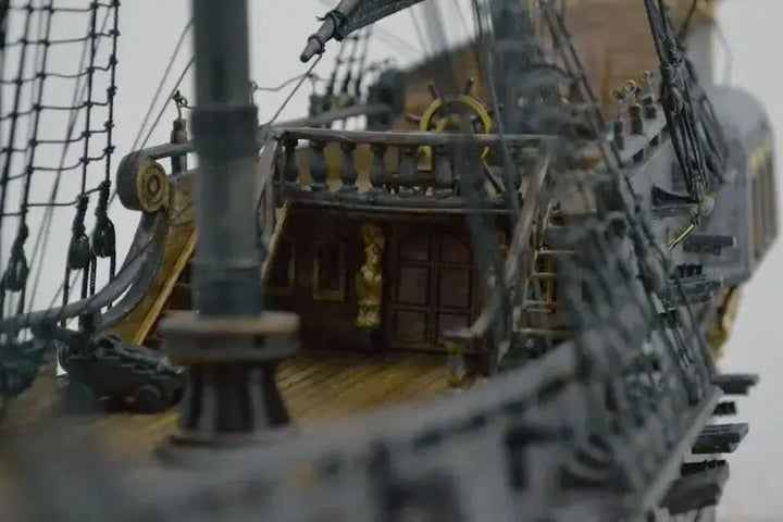 The black Pearl Golden version Metal Model to assemble