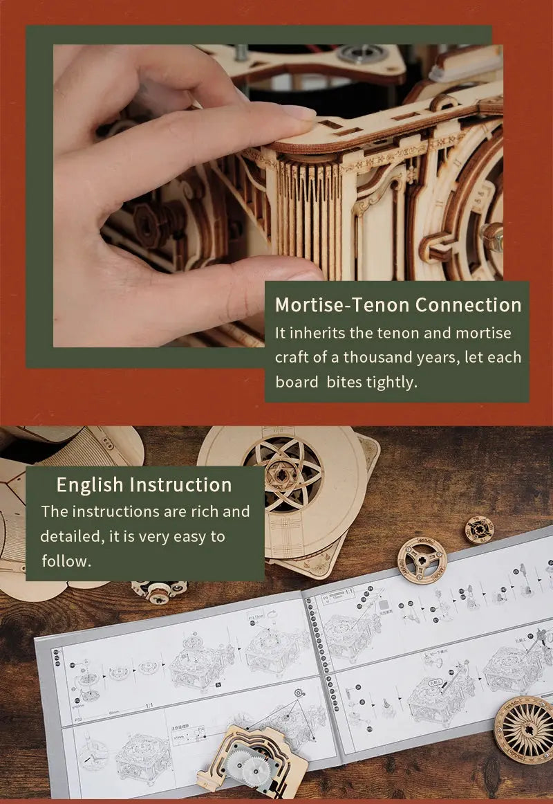 Classic Gramophone Wooden Musical Model Kits - Model to assemble