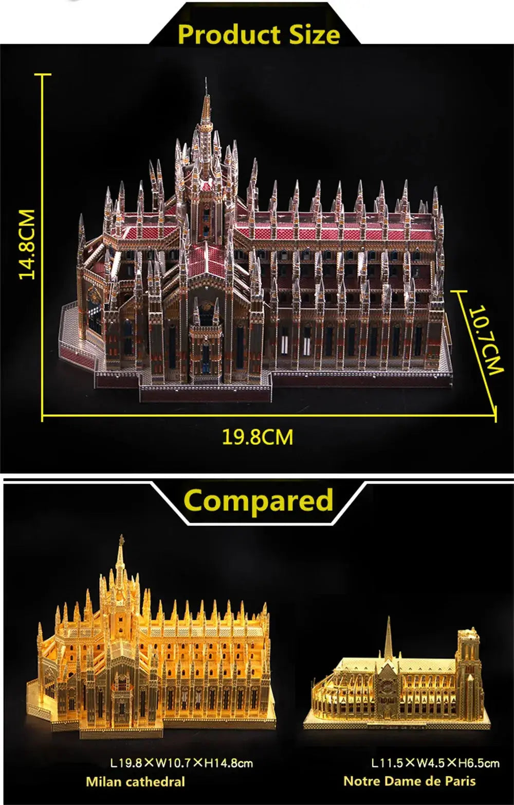 Milan Cathedral Building Metal Model Kit - Model to assemble