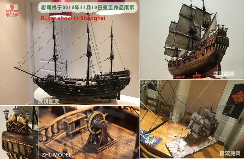 The black Pearl Golden version Metal Model to assemble