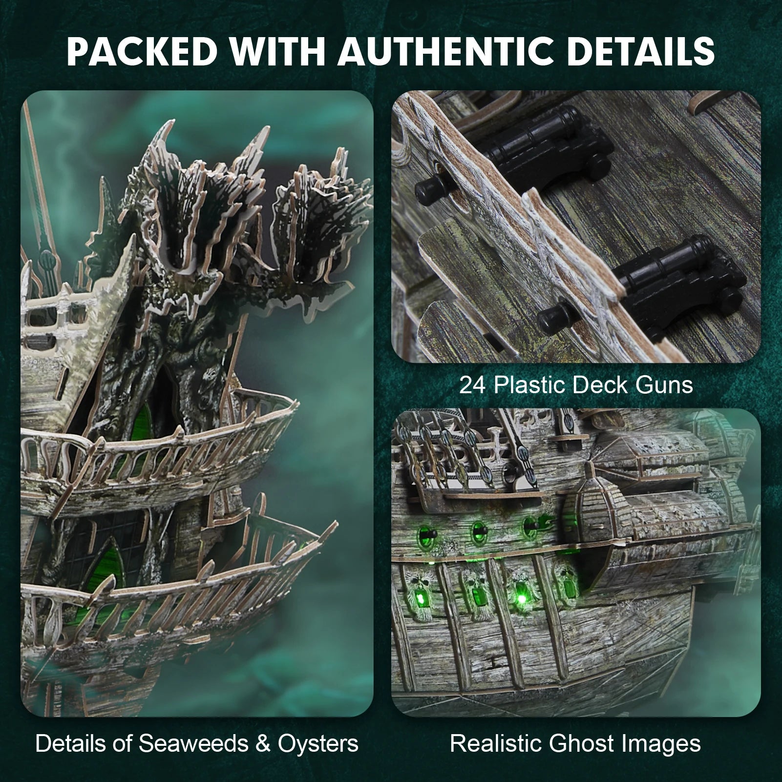 Green LED Flying Dutchman Pirate Ship