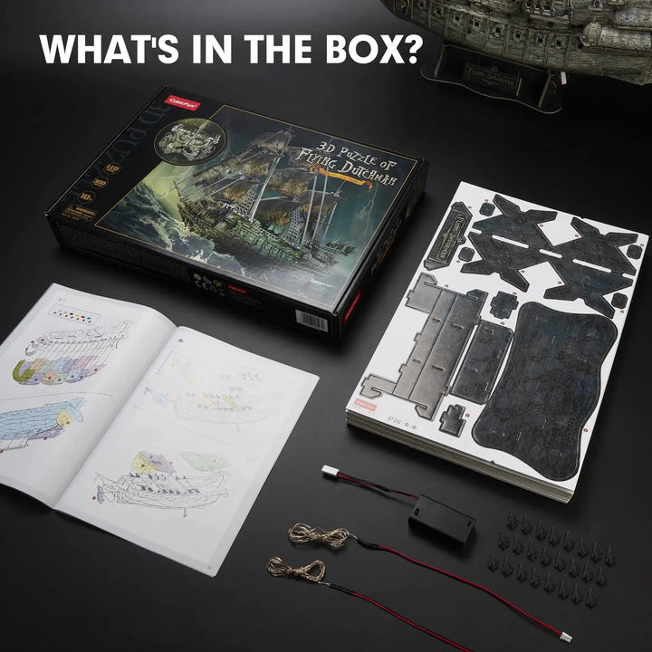 Green LED Flying Dutchman Pirate Ship Model to assemble