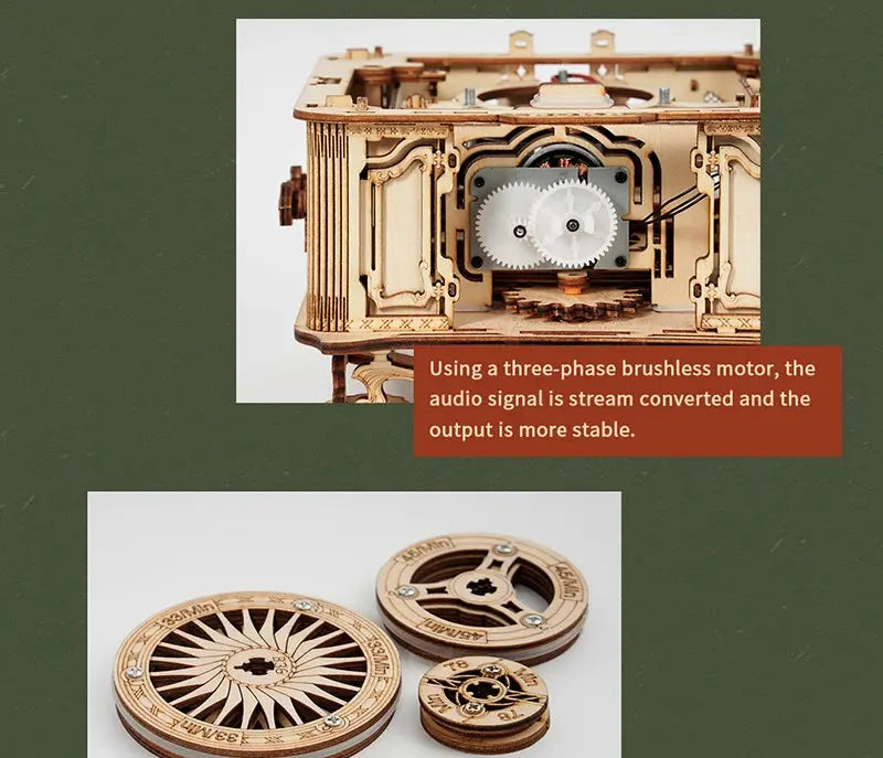 Classic Gramophone Wooden Musical Model Kits - Model to assemble