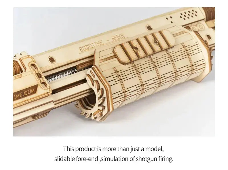 Revolver, Scatter with Rubber Band Bullet Wooden Model Kits - Model to assemble