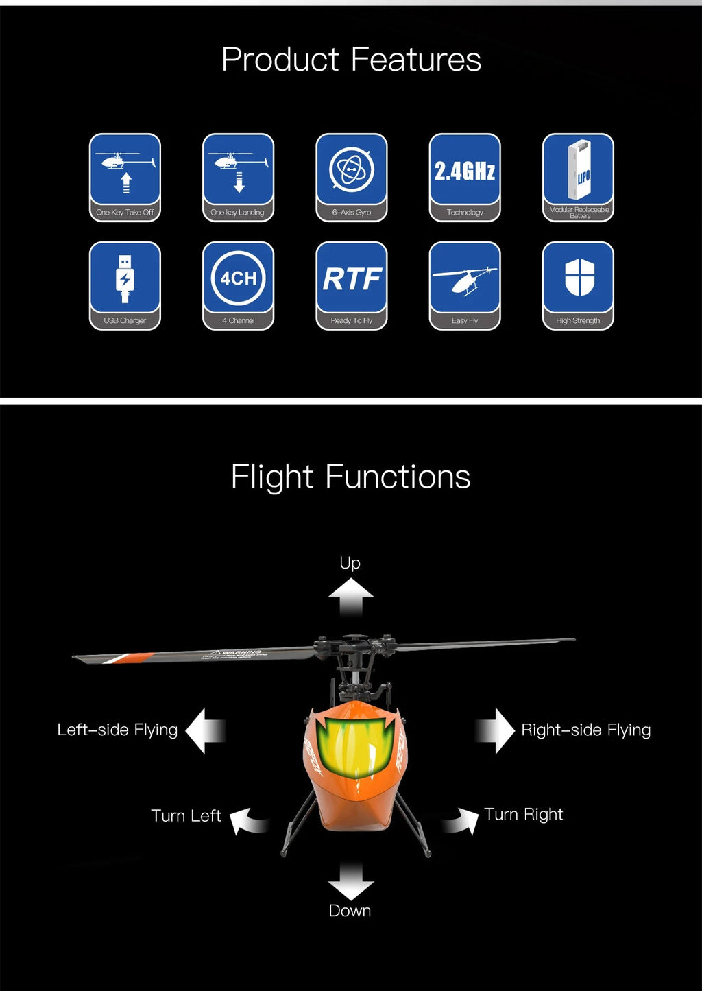 Beginner RTF Automatic Stable RC Helicopter 2.4G 4 Channel Single Propeller Without Aileron E129 C129 Durable Long Flight Time Model to assemble