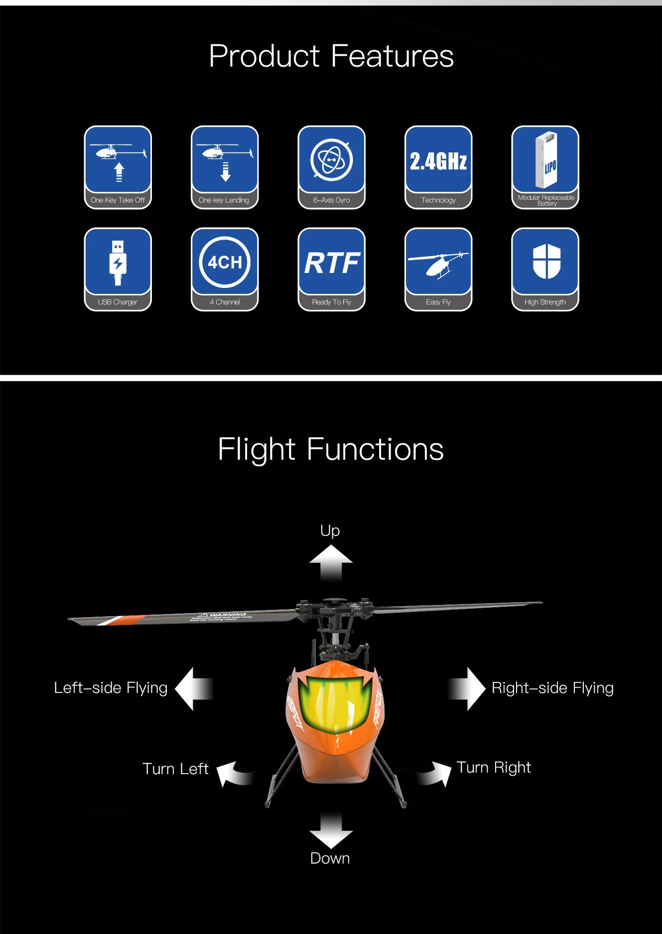 Beginner RTF Automatic Stable RC Helicopter 2.4G 4 Channel Single Propeller Without Aileron E129 C129 Durable Long Flight Time Model to assemble