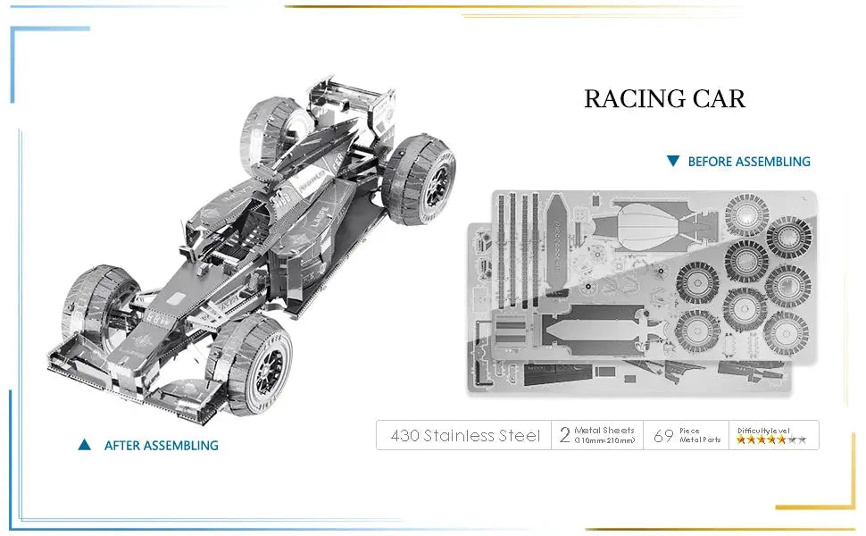 F1 Racing Car 3D Metal Model Kit