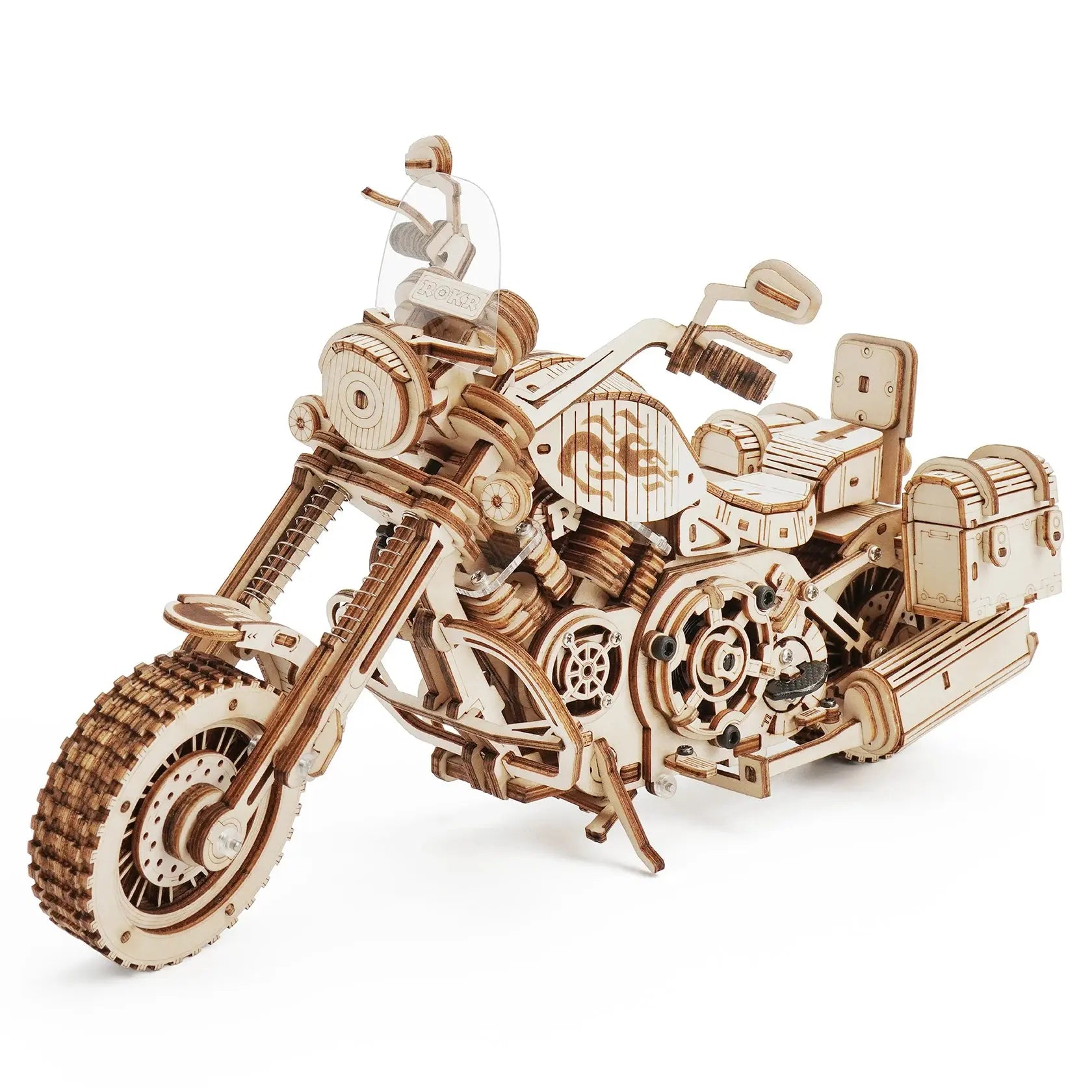 Robotime Rokr 420 PCS Cruiser Motorcycle DIY Wooden Model Building Block Kits Assembly Toy Gift for Children Adult Puzzle LK504 Model to assemble
