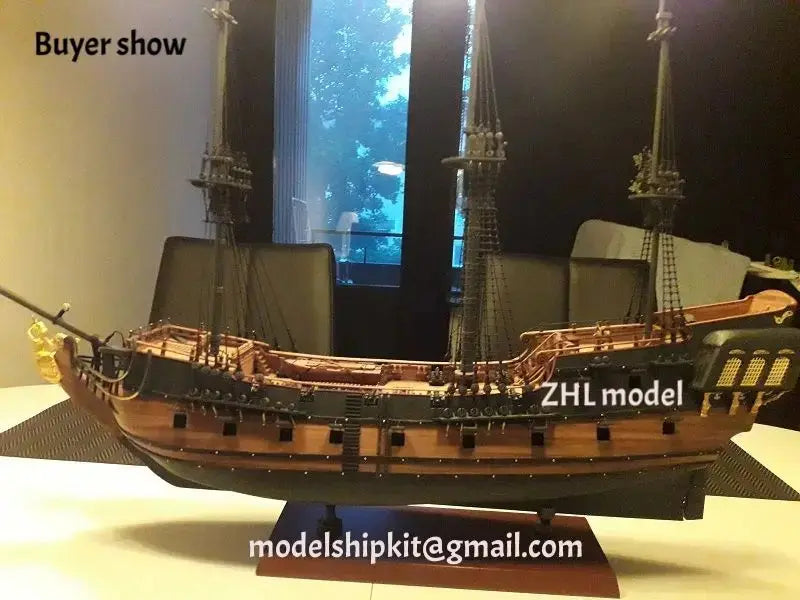 The black Pearl Golden version Metal Model to assemble