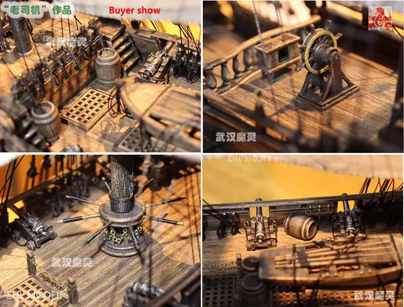 The black Pearl Golden version Metal Model to assemble