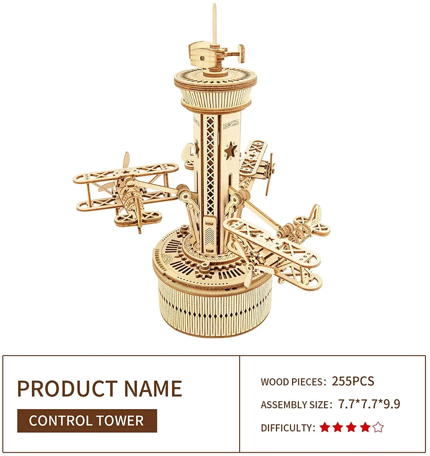 Starry Night Rotatable Assembly Music Box Educational - Model to assemble