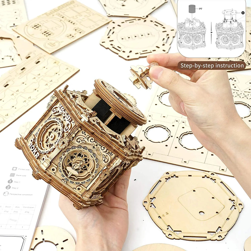 Starry Night Rotatable Assembly Music Box Educational - Model to assemble