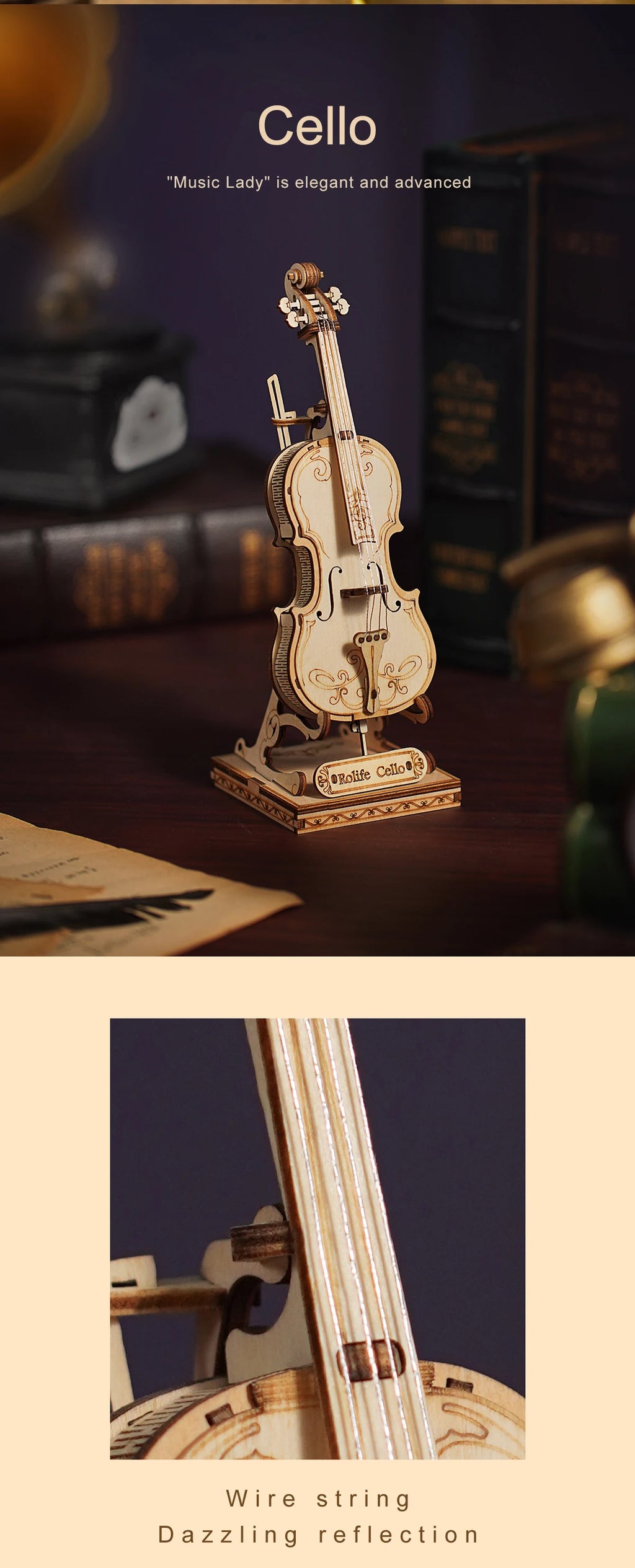 Musical Instruments : Saxophone, Drum, Accordion, Cello - Model to assemble