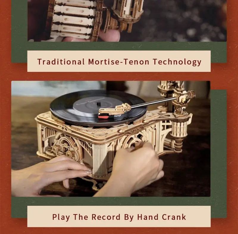 Classic Gramophone Wooden Musical Model Kits - Model to assemble