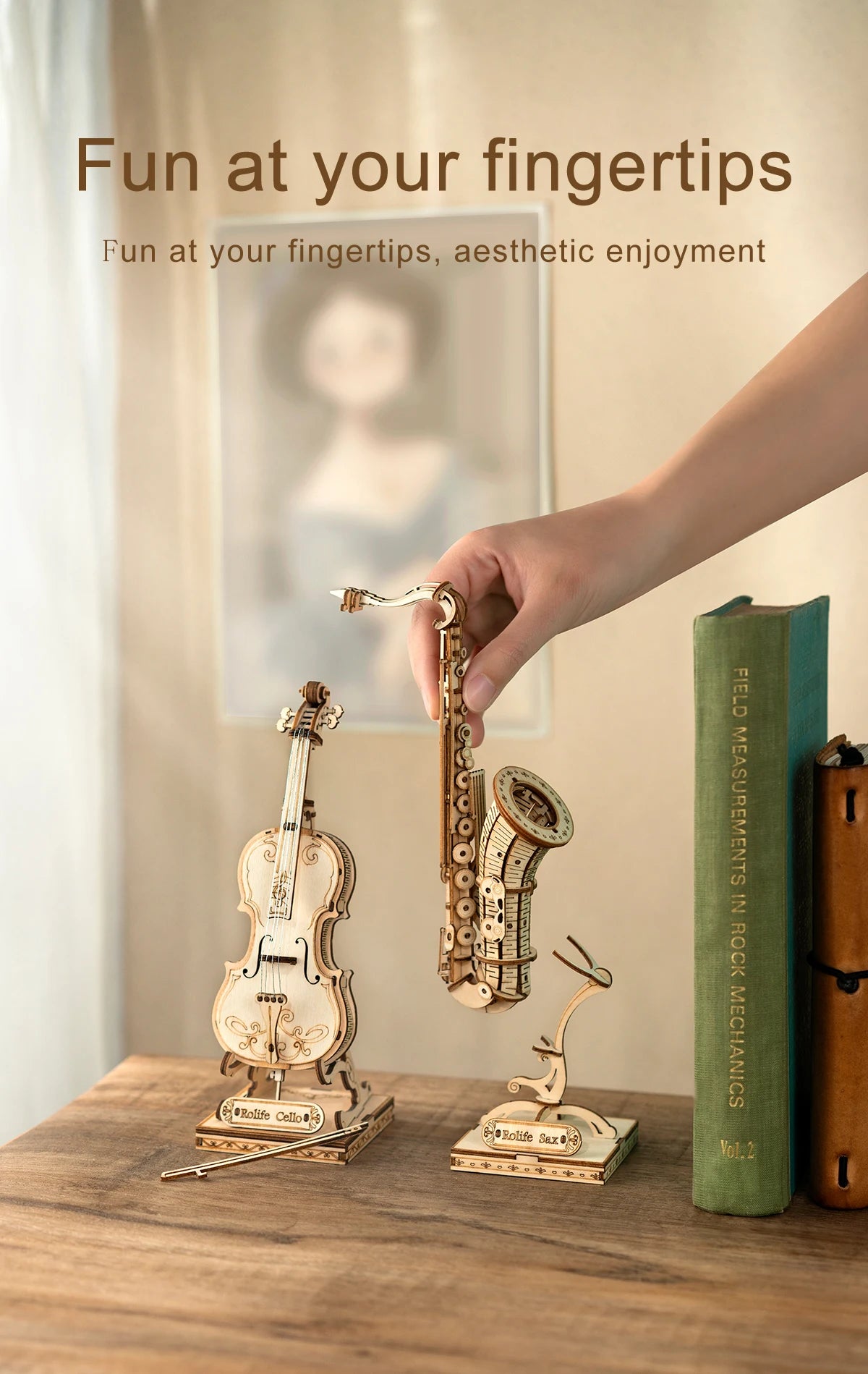 Musical Instruments : Saxophone, Drum, Accordion, Cello - Model to assemble