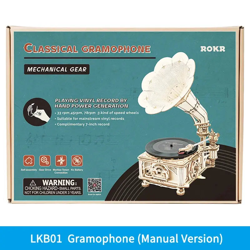 Classic Gramophone Wooden Musical Model Kits - Model to assemble