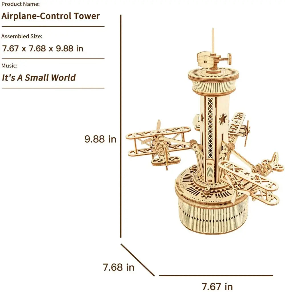 Airplane Control Tower Musical Box Model Kit to Build - Model to assemble