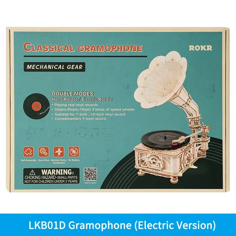 Classic Gramophone Wooden Musical Model Kits - Model to assemble