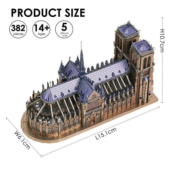 Notre Dame Cathedral Paris Metal Model to assemble