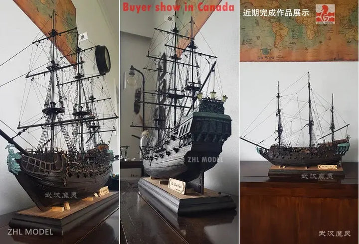 The black Pearl Golden version Metal Model to assemble