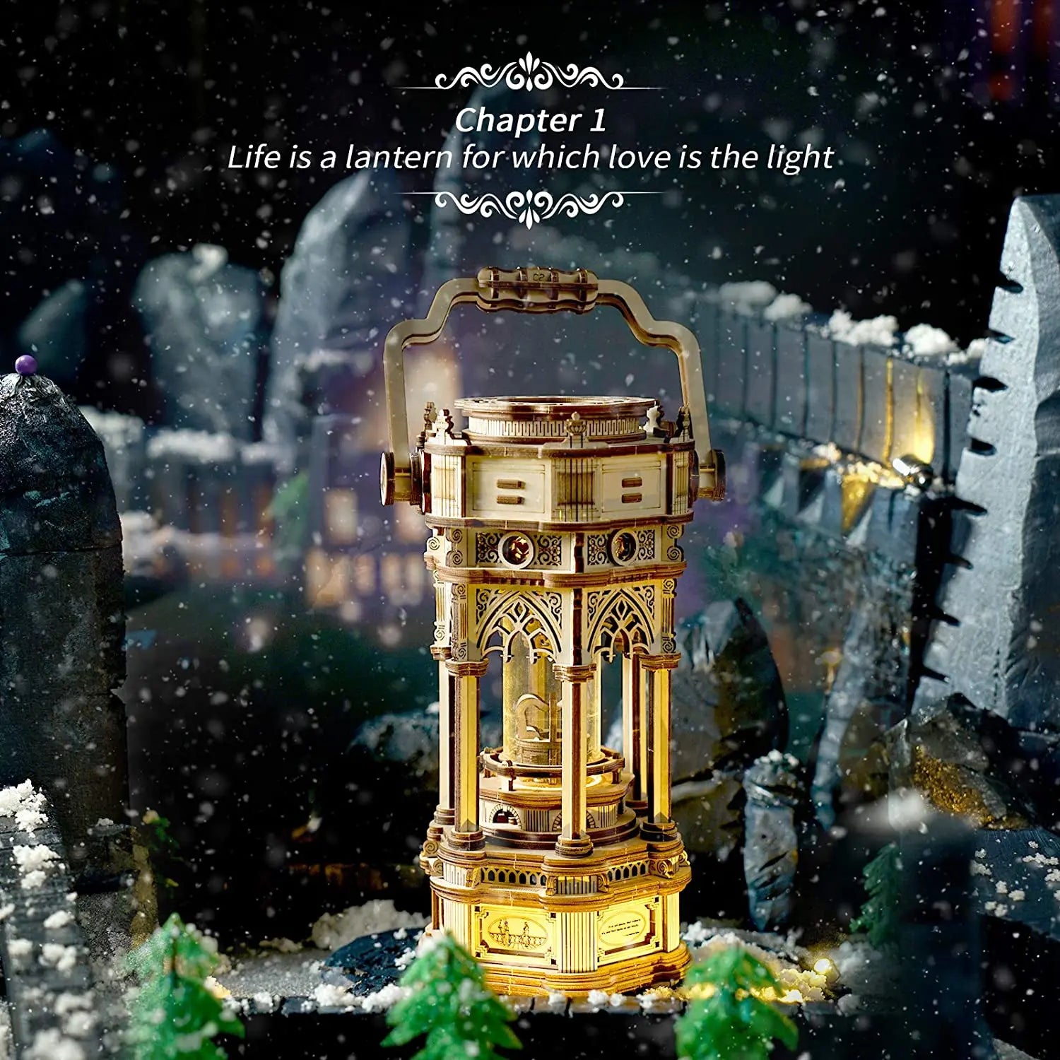 Starry Night Rotatable Assembly Music Box Educational - Model to assemble