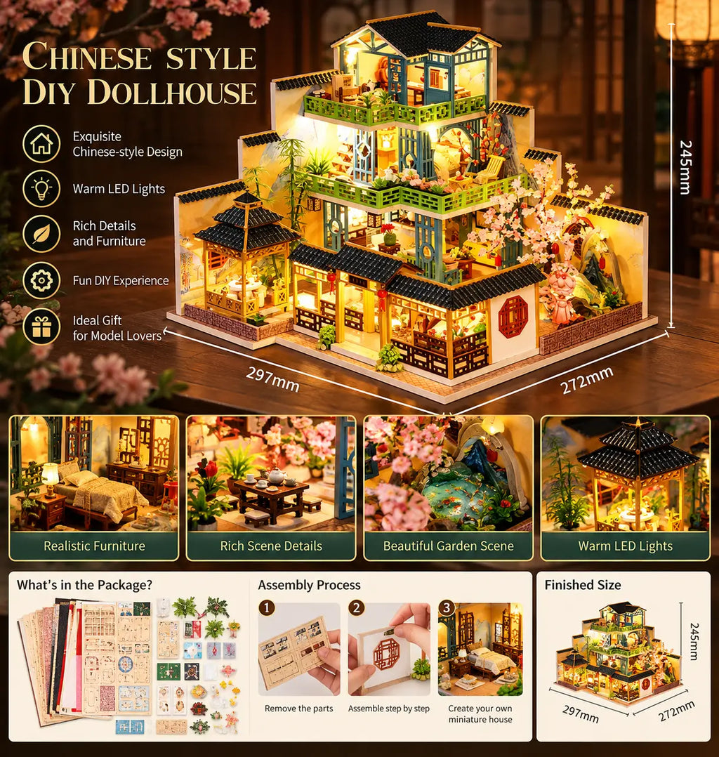 Traditional Chinese Villa DIY Dollhouse