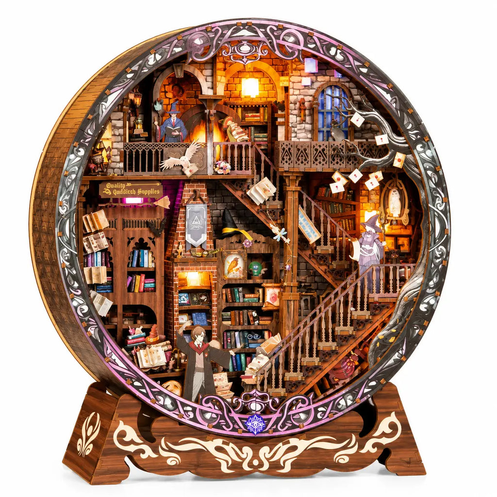 Magic Library DIY Miniature House – Illuminated Fantasy Book Nook