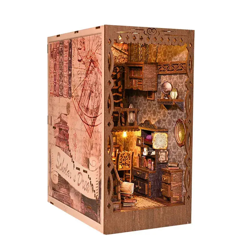 Scholar's Dream DIY Book Nook Kit with LED Light Model to assemble
