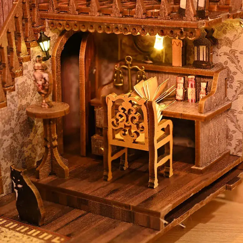 Scholar's Dream DIY Book Nook Kit with LED Light Model to assemble