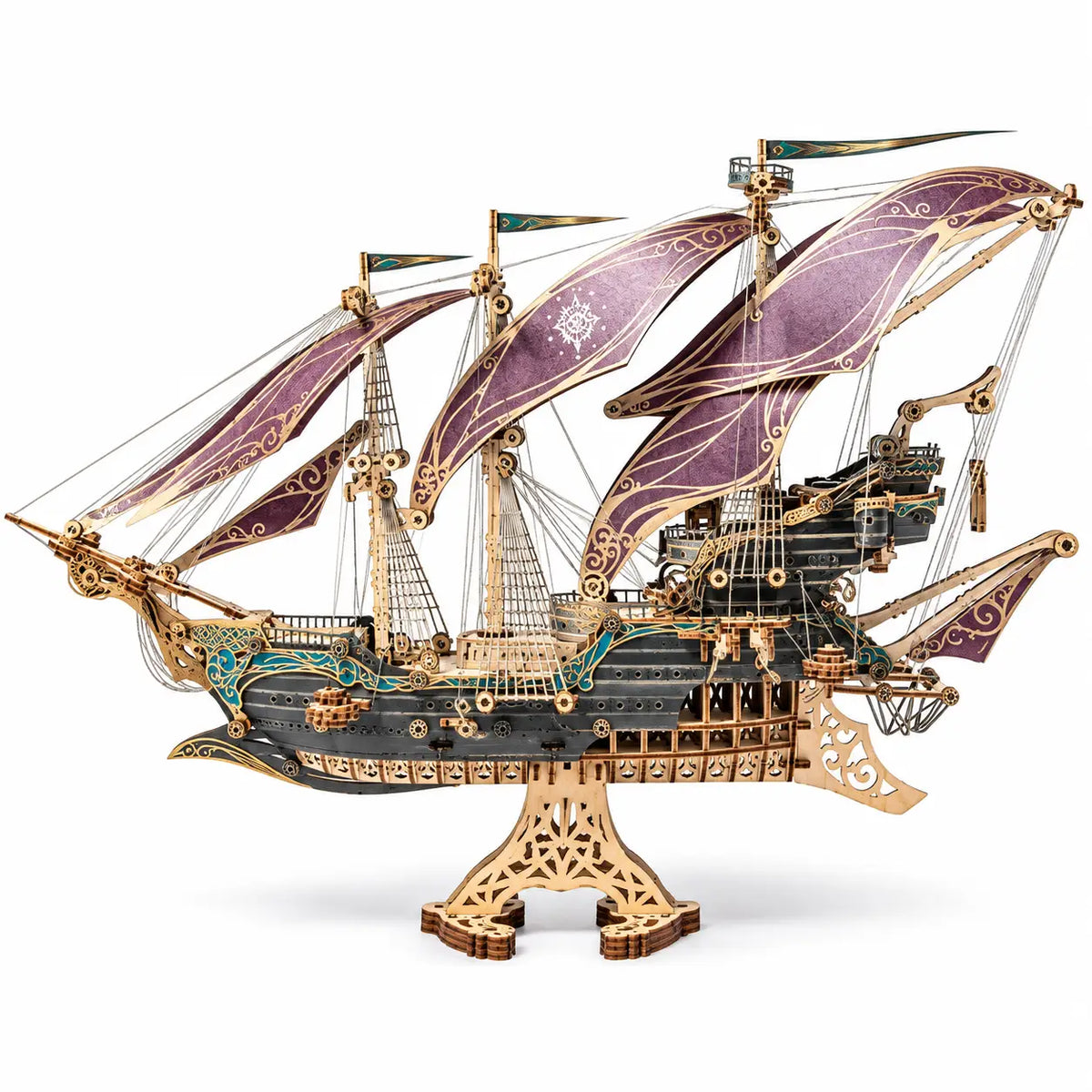 Steampunk Pirate Airship – 3D Wooden Puzzle