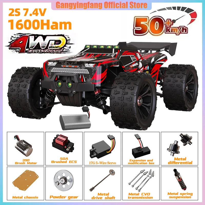 SG116 9522PRO 85KM/H High Speed RC Car Brushless 4WD Off-Road Drift Remote Control Car 1:16 Professional Racing Cars vs SG116MAX Model to assemble