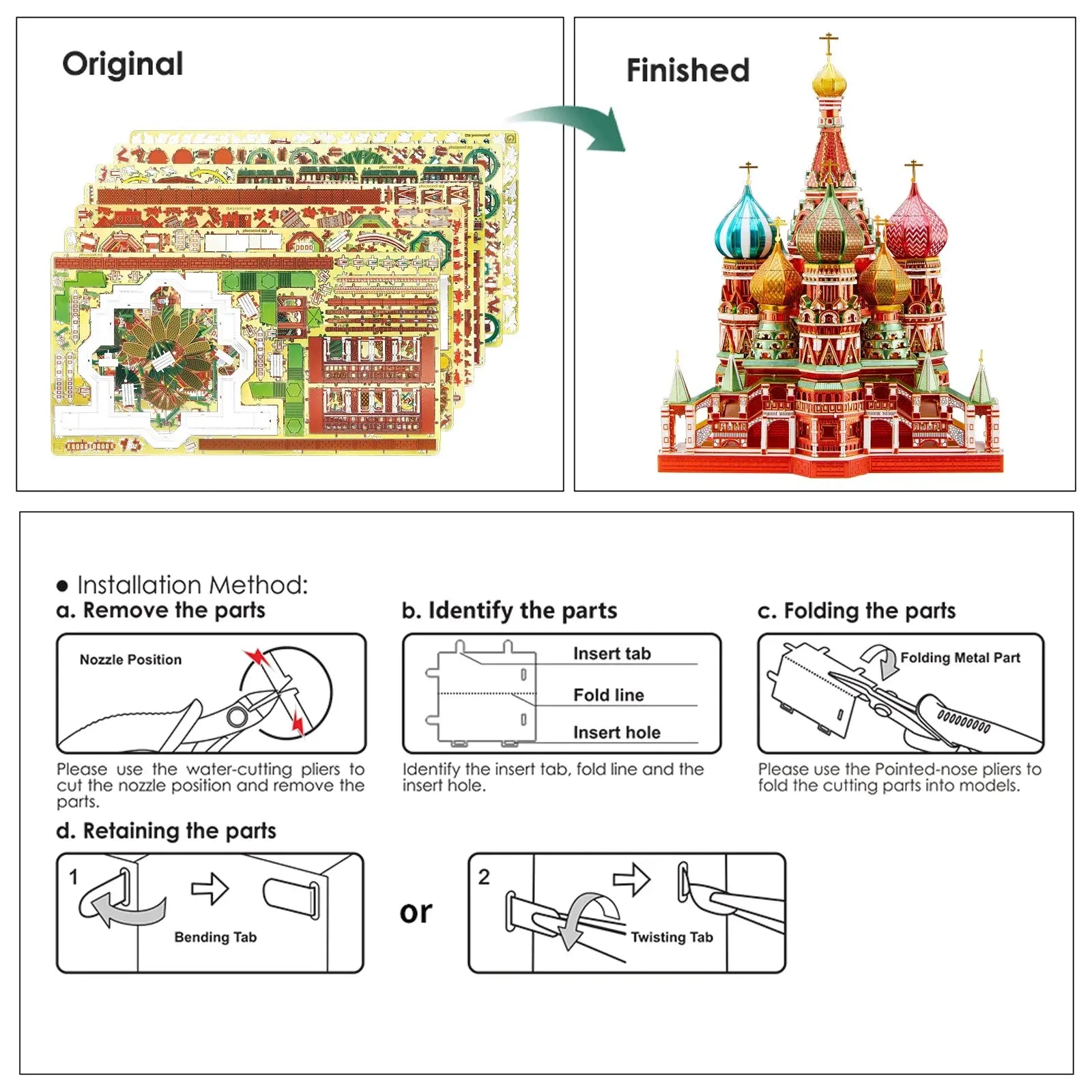 Saint Basil's Cathedral 3D Metal Puzzle - Model to assemble